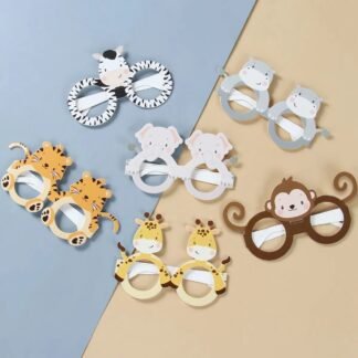 Conjunto de 6 óculos de papel com motivos de animais