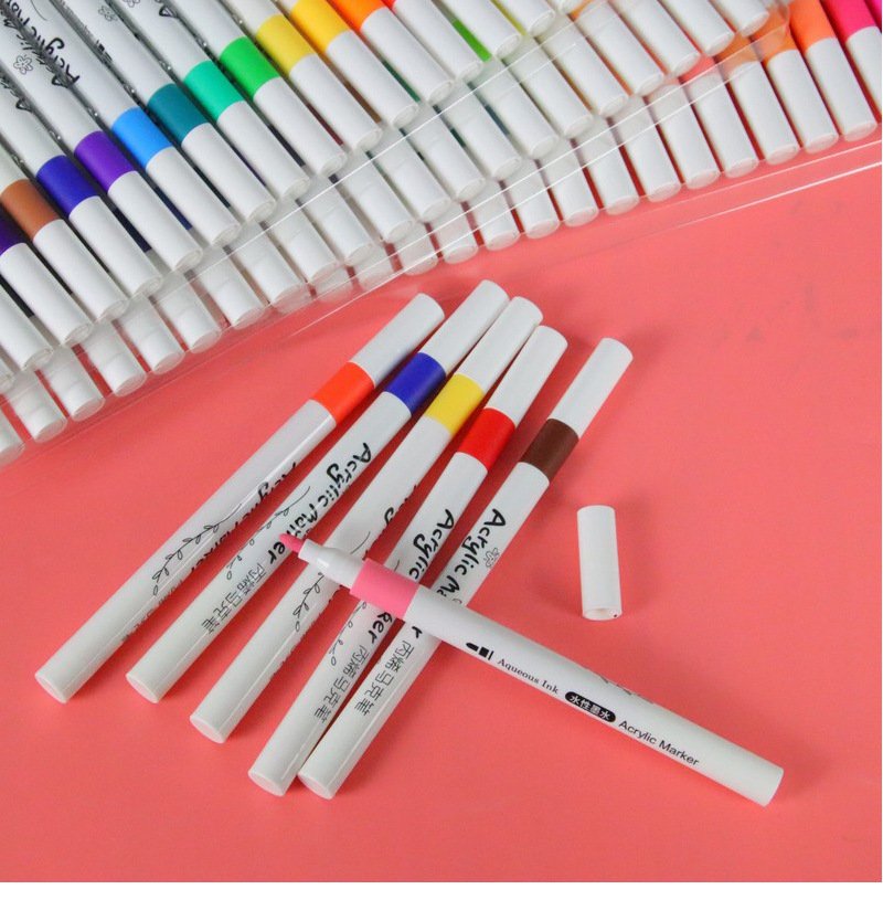 12pcs/box Acrylic Marker Art Painting DIY Graffiti Brush Color Waterproof - Image 2