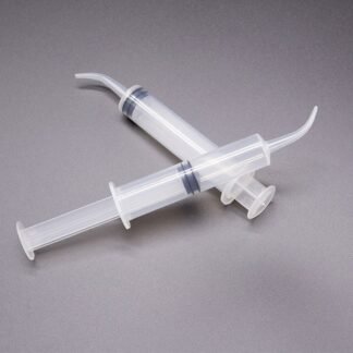 Irrigador descartável com cotovelo para material odontológico de 12 ml