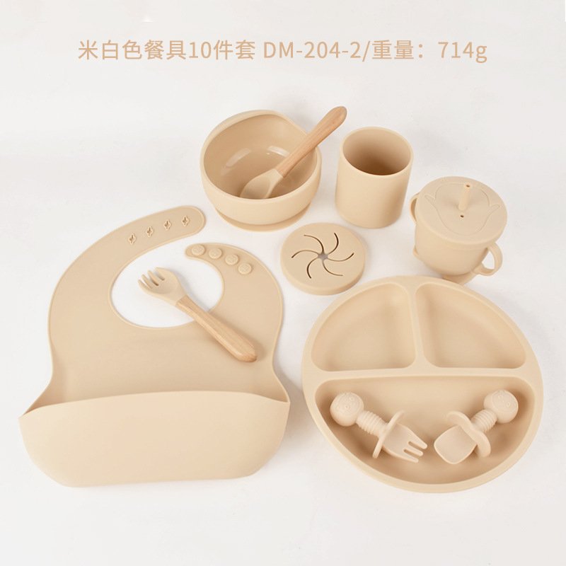 Tableware set of ten baby baby silicone plate suit food grade - Image 7
