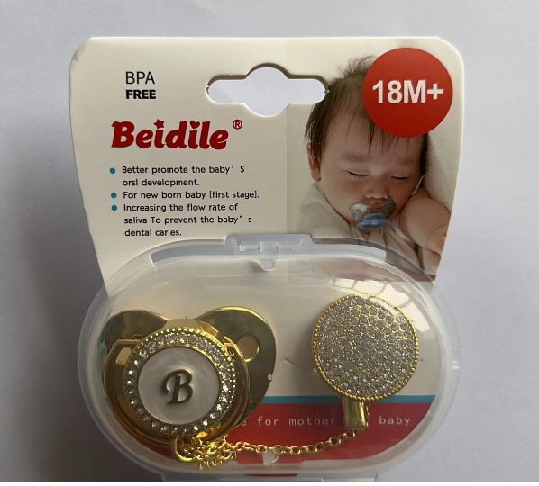 Spot drill pacifier letter studded baby pacifier suit - Image 10