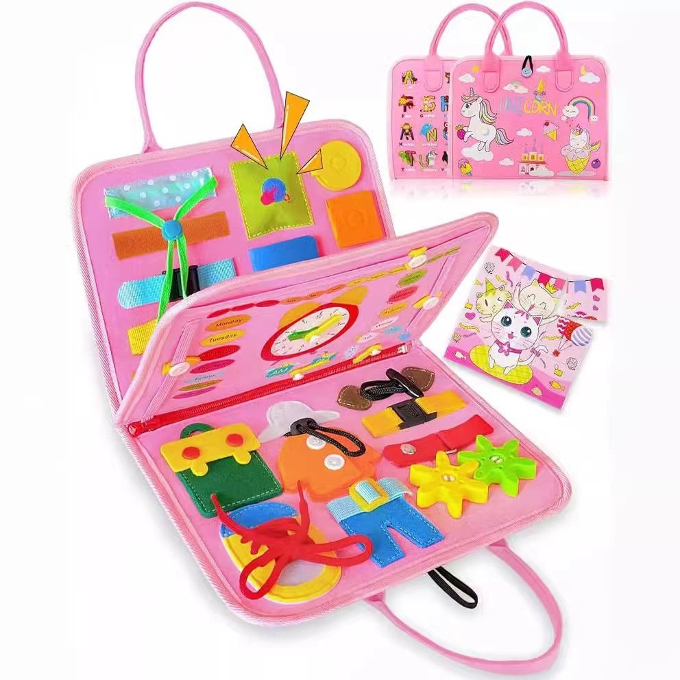 Montessori Dinosaur Elephant Felt Learning Board Busy Board - Image 13