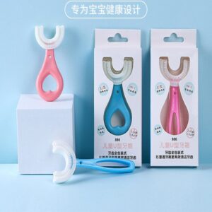 Children's U-shaped baby toothbrush U-shaped infant 2-12 years old child soft bristle silicone mouth cleaning brush