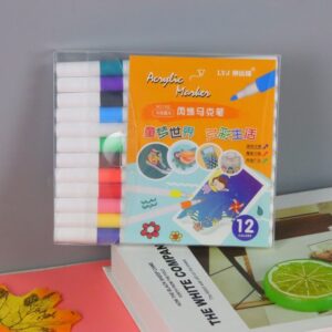 12pcs/box Acrylic Marker Art Painting DIY Graffiti Brush Color Waterproof