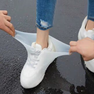 Capa de sapato impermeável portátil para chuva - antiderrapante