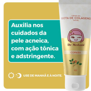 Creme Gel Facial de Colágeno Gotas de Bálsamo Cubano Copaíba