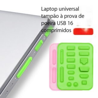 Conjunto de 16 tampões antipó para notebook – Tampões de silicone para USB, HDMI, porta de rede RJ45, entrada de áudio – modelo universal